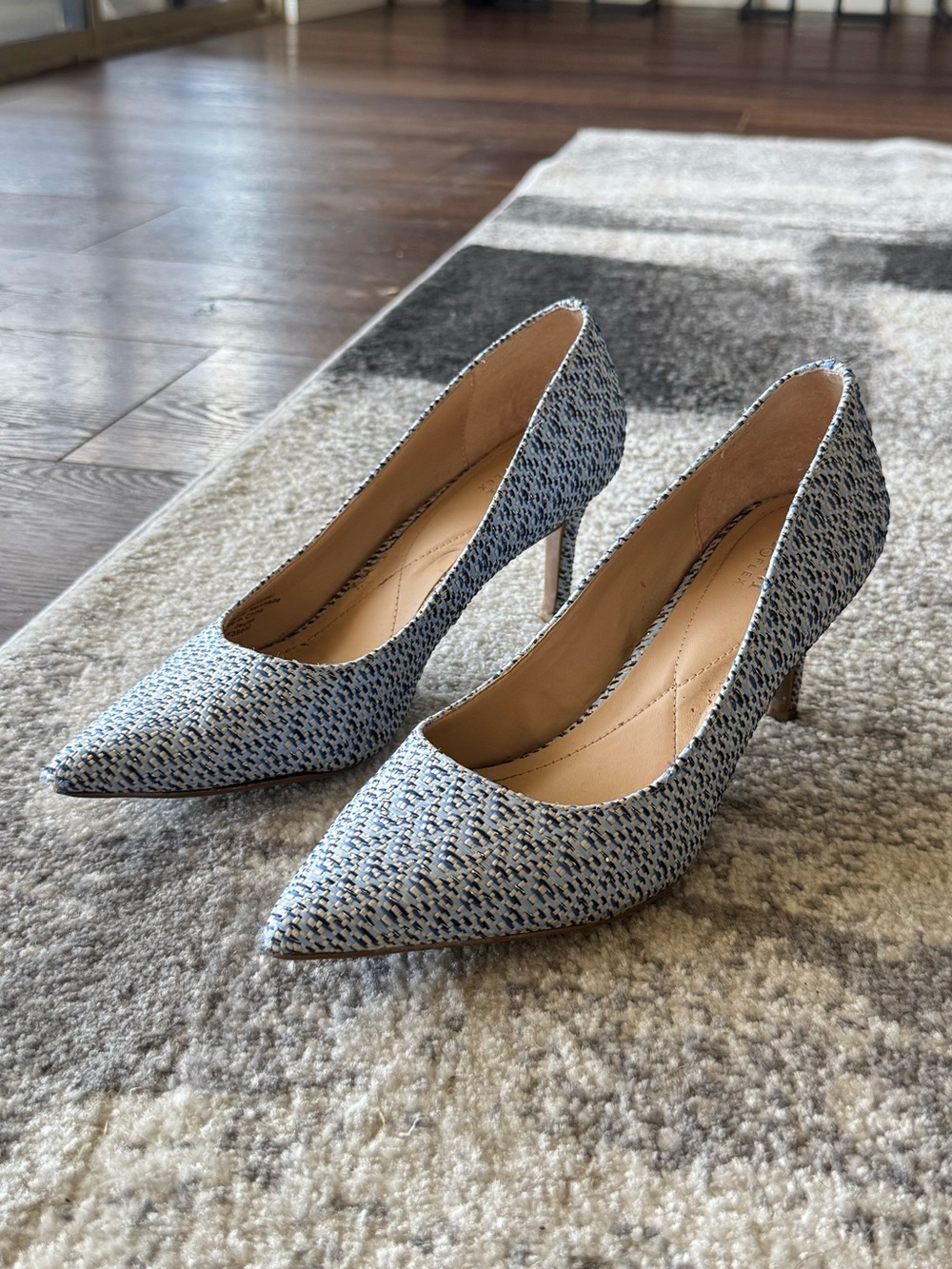 Alfani Pointed Toe Kitten Heels in Blue Speckle
